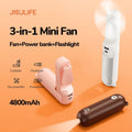 JISULIFE 3-in-1 Handheld Fan + Power Bank + Flashlight