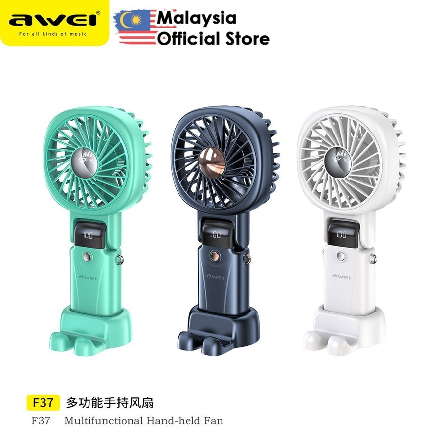 Remax F37 Folding Handheld Fan with Power Bank