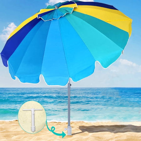 SANLIKE Tilting Beach Umbrella with Sand Anchor