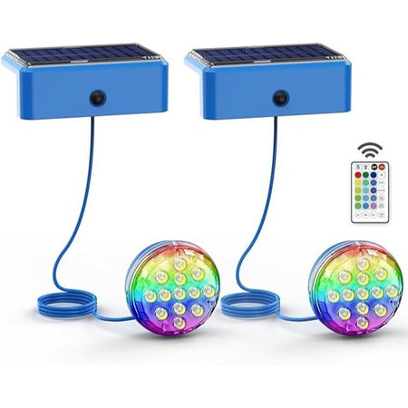 Submersible RGB LED Pool Lights (2-Pack, Remote)