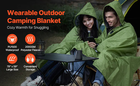 TOMSHOO Outdoor Camping Blanket with Stakes